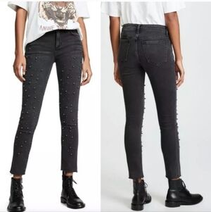 Joe's The Smith High-Rise Straight leg Ankle lengt jeans raw hem  in black Sz 25